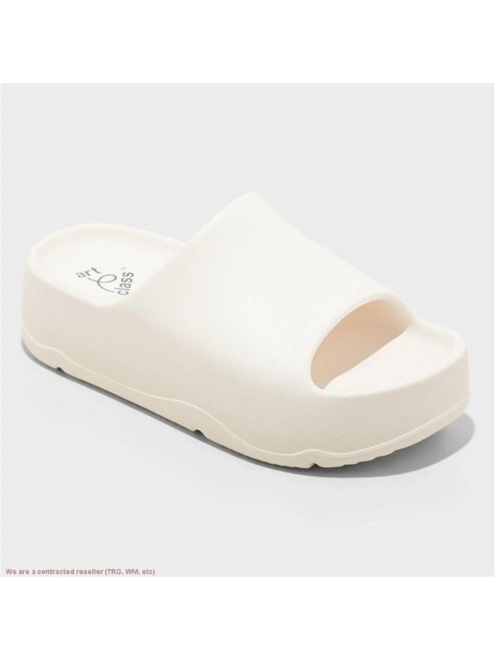 Girls' Edie Platform Slide Sandals - art class White Size 3